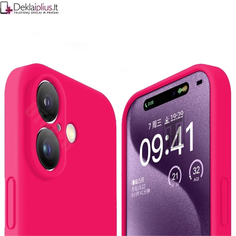 Liquid Air silikoninis rūžavas dėklas - su kameros apsauga (Apple Iphone 16 Plus) Liquid Air silikoninis rūžavas dėklas - su kameros apsauga (Apple Iphone 16 Plus)